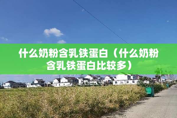 什么奶粉含乳铁蛋白（什么奶粉含乳铁蛋白比较多）