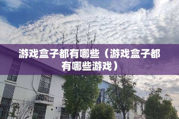 游戏盒子都有哪些（游戏盒子都有哪些游戏）