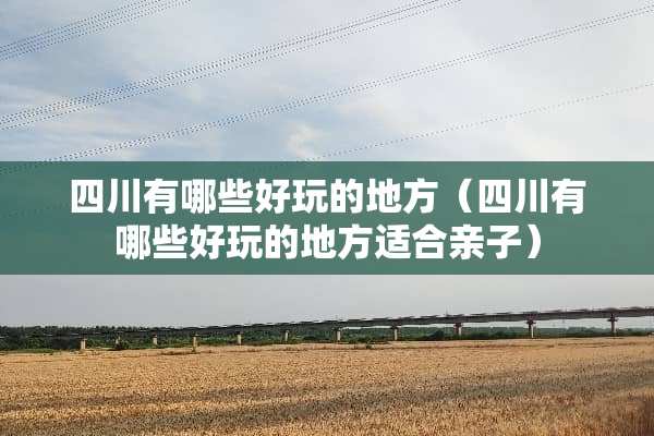 四川有哪些好玩的地方（四川有哪些好玩的地方适合亲子）