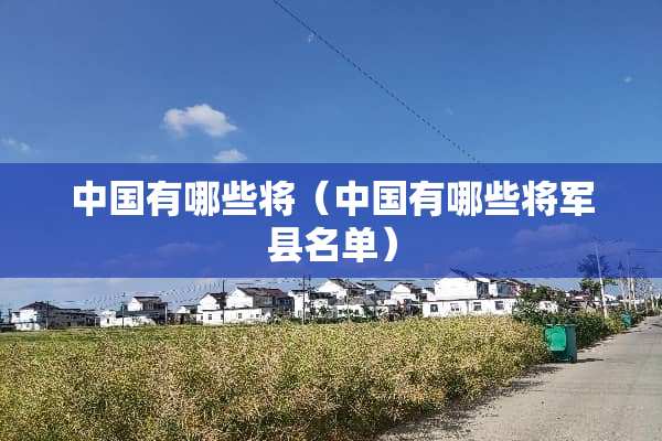 中国有哪些将（中国有哪些将军县名单）