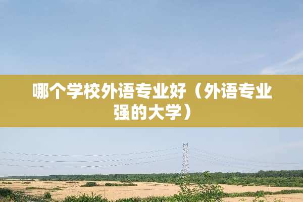 哪个学校外语专业好（外语专业强的大学）