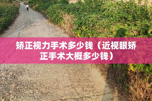 矫正视力手术多少钱（近视眼矫正手术大概多少钱）