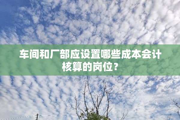 车间和厂部应设置哪些成本会计核算的岗位？