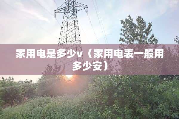 家用电是多少v（家用电表一般用多少安）
