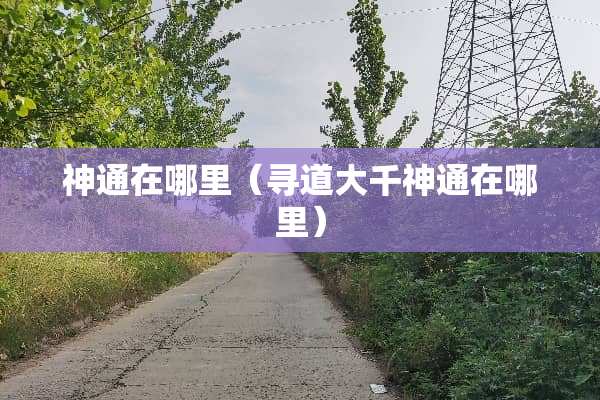 神通在哪里（寻道大千神通在哪里）