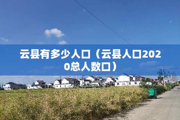 云县有多少人口（云县人口2020总人数口）