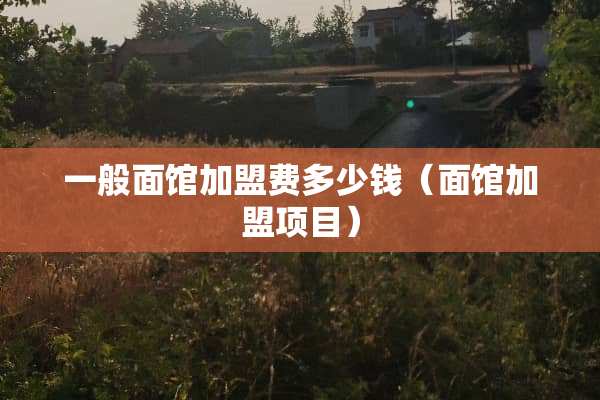 一般面馆加盟费多少钱（面馆加盟项目）