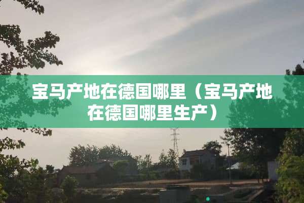 宝马产地在德国哪里（宝马产地在德国哪里生产）