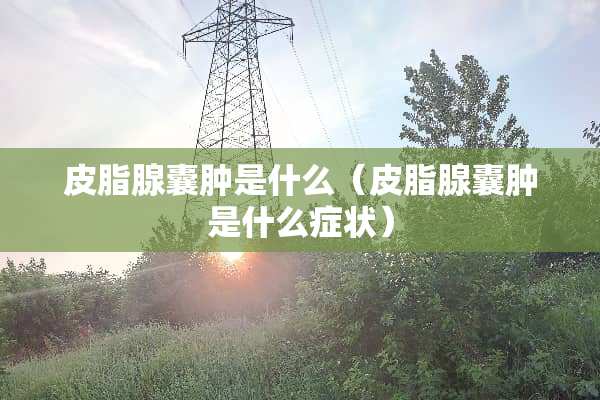 皮脂腺囊肿是什么（皮脂腺囊肿是什么症状）