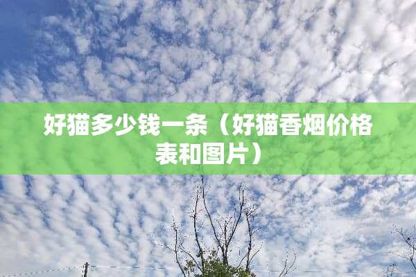 好猫多少钱一条（好猫香烟价格表和图片）