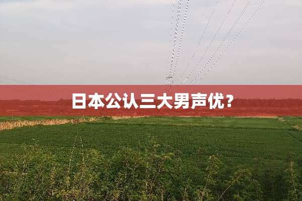 日本公认三大男声优？