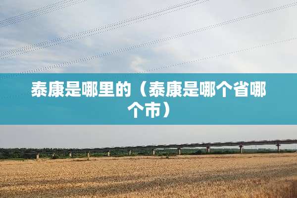 泰康是哪里的（泰康是哪个省哪个市）