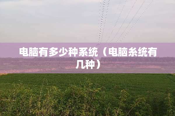 电脑有多少种系统（电脑糸统有几种）