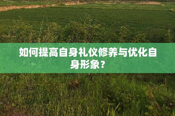 如何提高自身礼仪修养与优化自身形象？