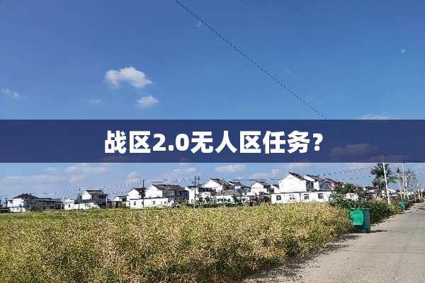 战区2.0无人区任务？