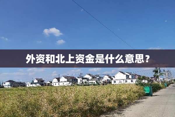 外资和北上资金是什么意思？