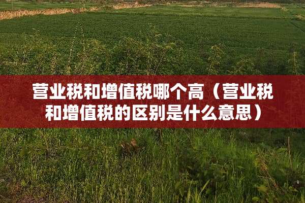 营业税和***哪个高（营业税和***的区别是什么意思）