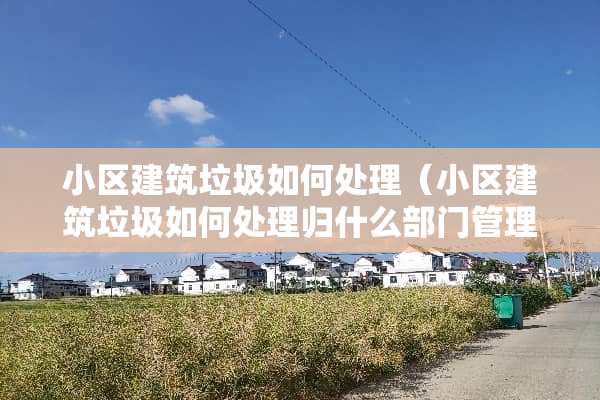 小区建筑垃圾如何处理（小区建筑垃圾如何处理归什么部门管理）
