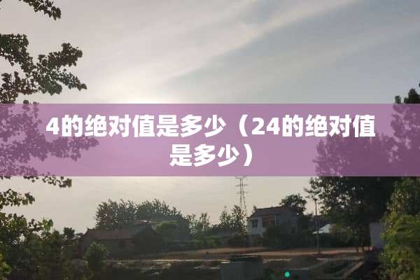 4的绝对值是多少（24的绝对值是多少）