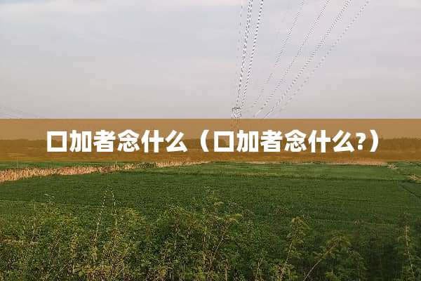 口加者念什么（口加者念什么?）