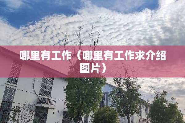 哪里有工作（哪里有工作求介绍图片）