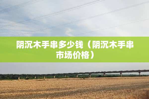 *沉木手串多少钱（*沉木手串市场价格）