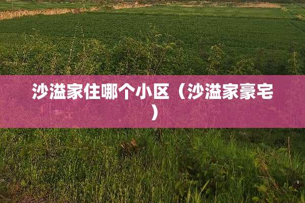 沙溢家住哪个小区（沙溢家豪宅）