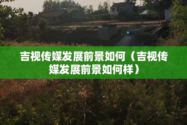 吉视传媒发展前景如何（吉视传媒发展前景如何样）