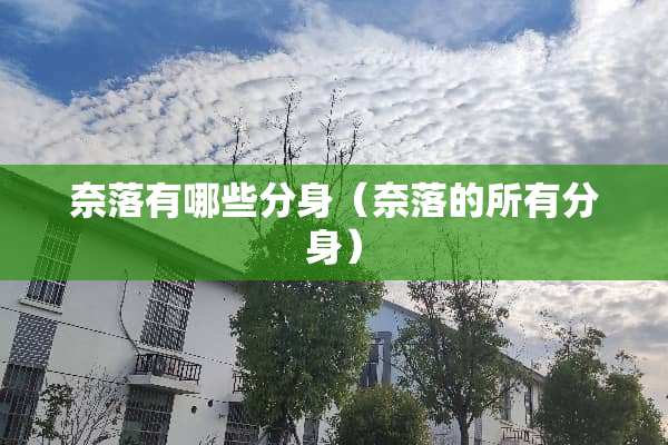 奈落有哪些分身（奈落的所有分身）