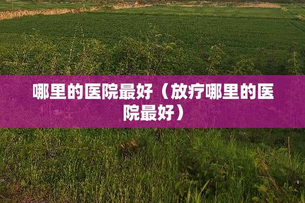 哪里的医院最好（放疗哪里的医院最好）