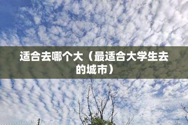 适合去哪个大（最适合大学生去的城市）