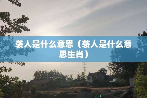 袭人是什么意思（袭人是什么意思生肖）
