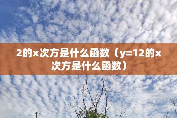 2的x次方是什么函数（y=12的x次方是什么函数）