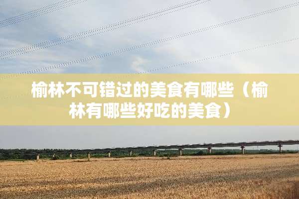 榆林不可错过的美食有哪些（榆林有哪些好吃的美食）