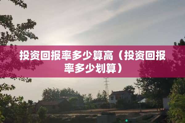 投资回报率多少算高（投资回报率多少划算）