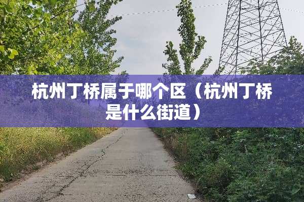 杭州丁桥属于哪个区（杭州丁桥是什么街道）