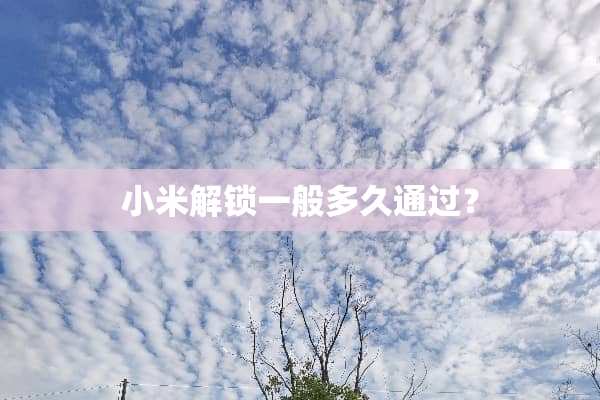 小米解锁一般多久通过？