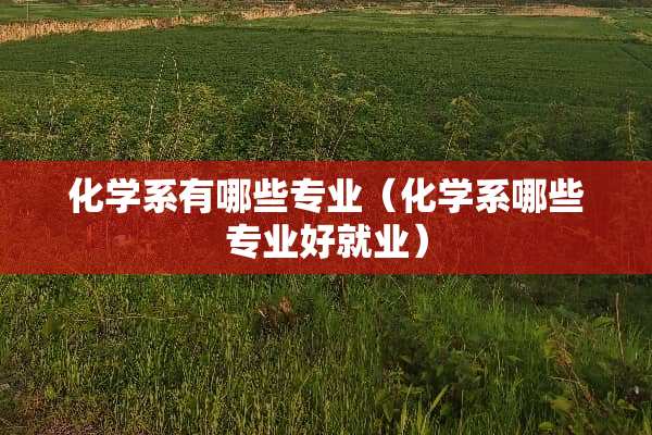 化学系有哪些专业（化学系哪些专业好就业）