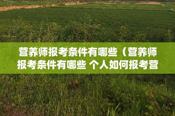 营养师报考条件有哪些（营养师报考条件有哪些 个人如何报考营养师_有途教育）