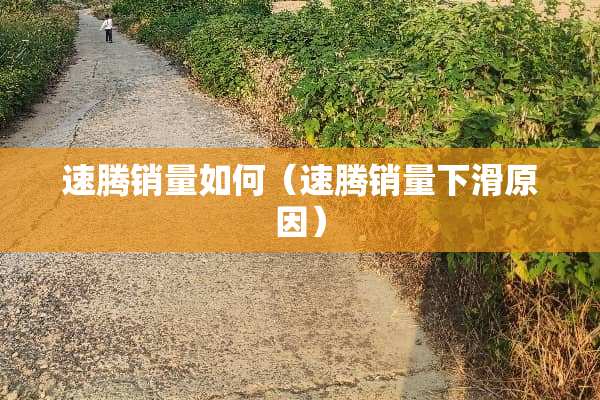 速腾销量如何（速腾销量下滑原因）
