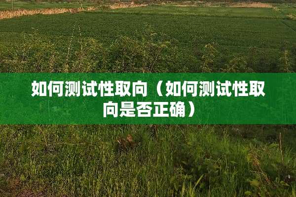 如何测试性取向（如何测试性取向是否正确）