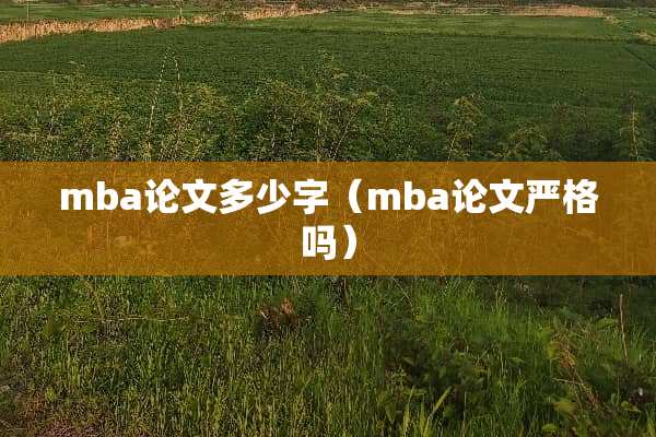 mba论文多少字（mba论文严格吗）