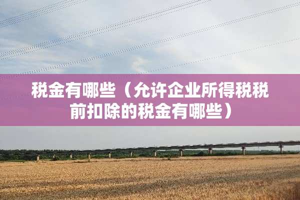 税金有哪些（允许企业所得税税前扣除的税金有哪些）
