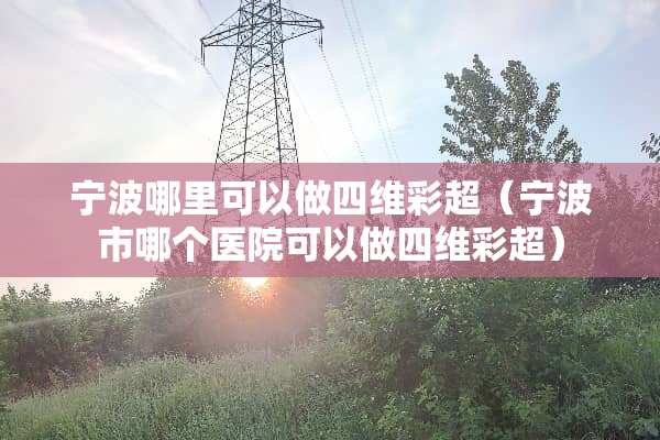 宁波哪里可以做四维彩超（宁波市哪个医院可以做四维彩超）