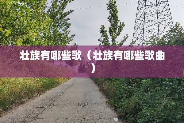 壮族有哪些歌（壮族有哪些歌曲）