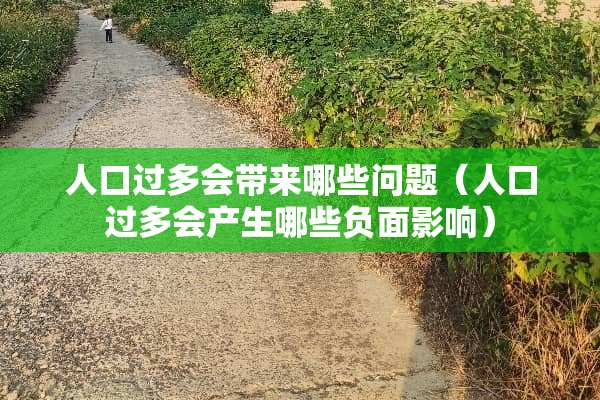 人口过多会带来哪些问题（人口过多会产生哪些负面影响）