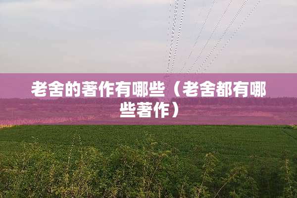 老舍的著作有哪些（老舍都有哪些著作）