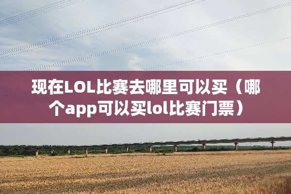 现在LOL比赛去哪里可以买（哪个app可以买lol比赛门票）