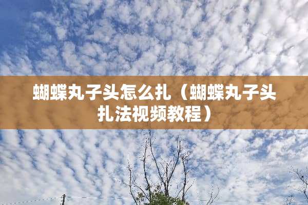 蝴蝶丸子头怎么扎（蝴蝶丸子头扎法视频教程）