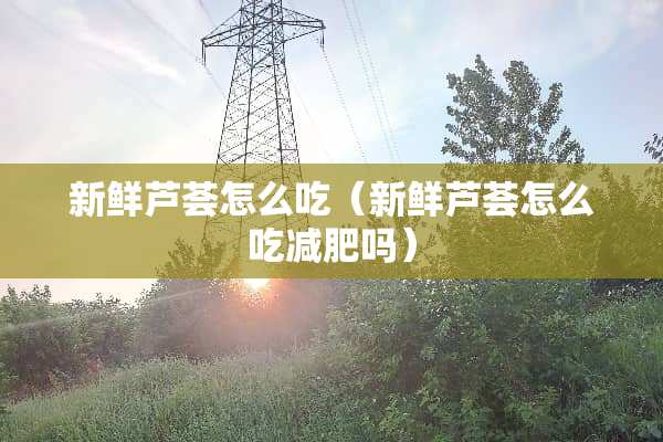 新鲜芦荟怎么吃（新鲜芦荟怎么吃减肥吗）